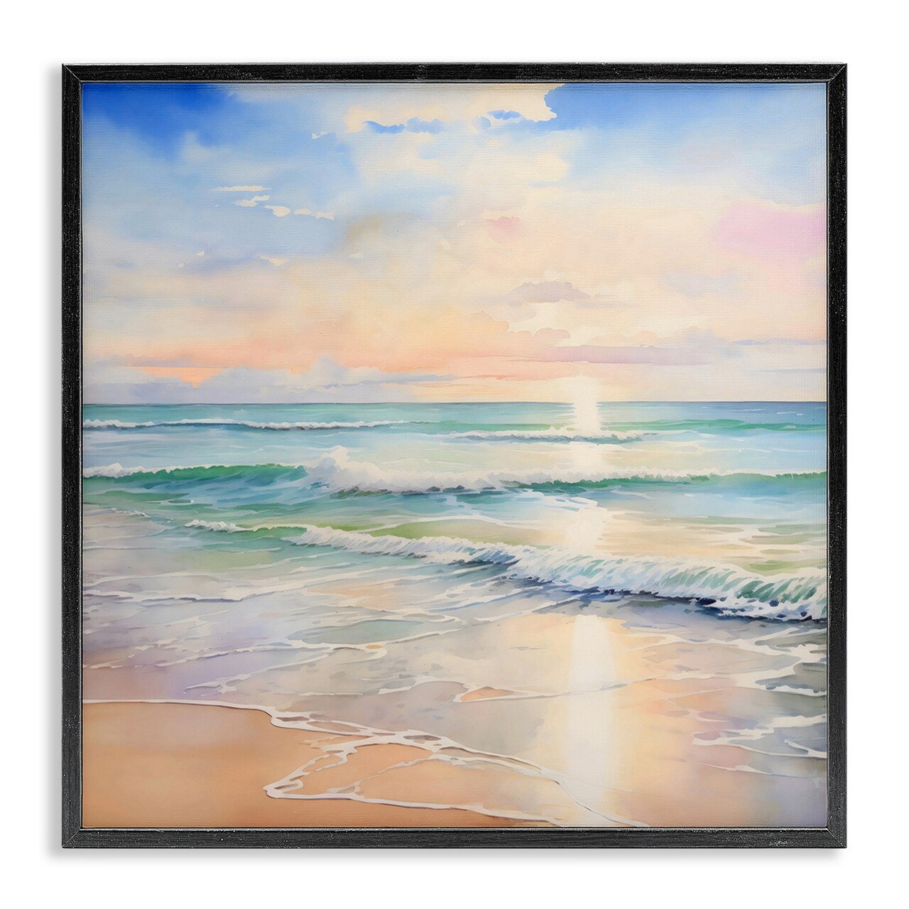 Stupell Industries Crashing On The Shore Framed Giclee By LSR Creative Studio